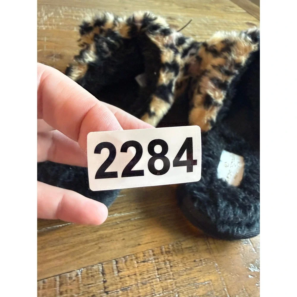 Kate Spade Belindy Leopard Faux Fur Cat Ear Slippers Kids B7 US 7 Girl Cheetah